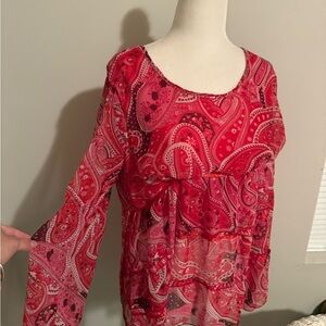 Oh! Mamma Red Paisley Women's Blouse